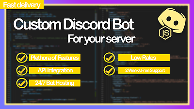 #ad Discord Bot Server Made with JavaScript and Discord.js $12.50