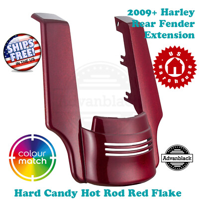 #ad US Stock Hard Candy Hot Rod Red Flake Rear Fender Extension fit Harley 09 $349.00