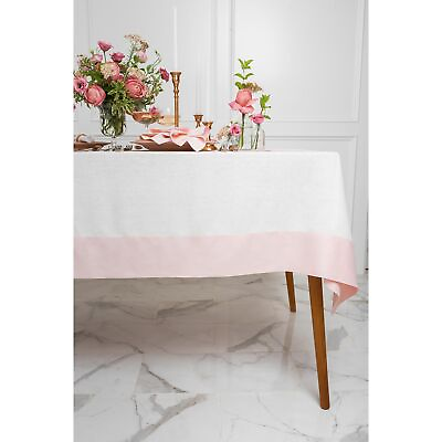 #ad Solino Home Linen Tablecloth 60 x 90 Inch – 100% Pure European Flax Linen Blu... $175.31