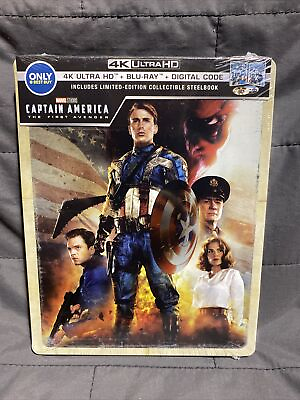 #ad Captain America The First Avenger Steelbook 4K Ultra HD Blu Ray Digital LE $22.90
