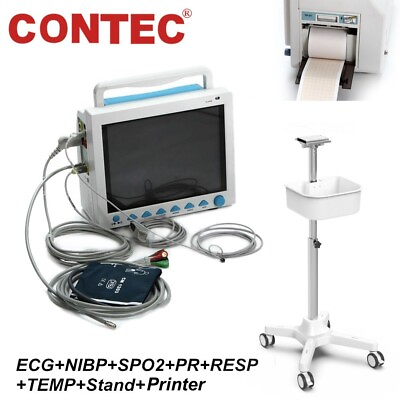 #ad CMS8000 Patient Monitor with Printer Trolley Stand 12.1quot; Vital Sign ECG 6 Param $848.00