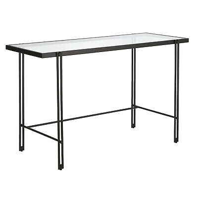 #ad Contemporary 48 in. Blackened Bronze Metal Desk with Glass Top $161.99