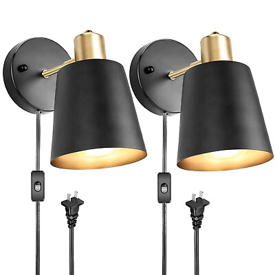 #ad Plug in Wall Sconces Wall Mounted Lamps with Plug in Cord Metal Vintage Indu... $81.29