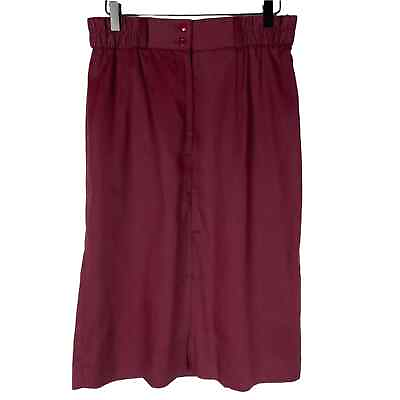 #ad Vintage burgundy high rise pleated front midi length skirt $28.00