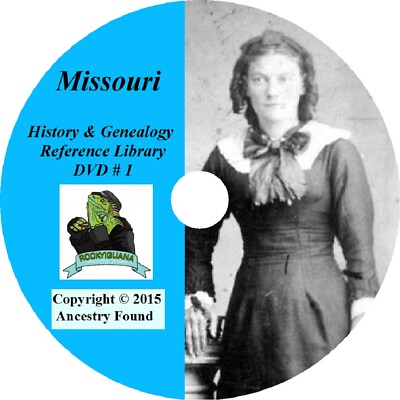 #ad Missouri History amp; Genealogy 171 books Ancestry Family County CD DVD $6.95