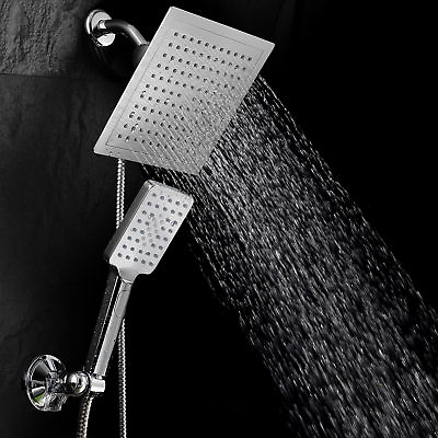#ad DreamSpa Luxury 9quot; Rainfall Shower Head Combo With Flow Control Button $52.99