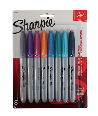 #ad Sharpie Fine Point Permanent Markers Assorted Colors 8 Count New In Pack 2084298 $11.90