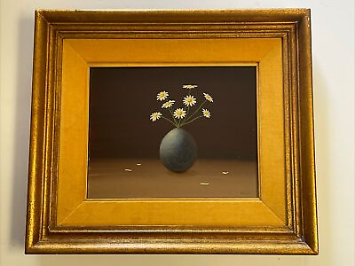 #ad FRANK WHIPPLE PAINTING REALISM SURREALISM WEED POT FLORAL MODERNISM LISTED OIL $1050.00