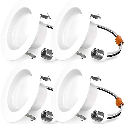 #ad Sunco 4 Pack Retrofit LED Recessed Lighting 4 Inch 6000K Daylight Deluxe Dimma $33.41