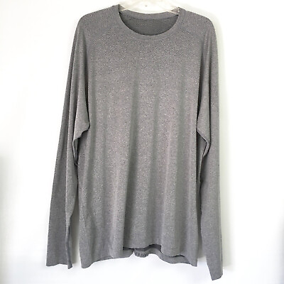 #ad Lululemon Mens XXL Metal Vent Tech Tee Long Sleeve Gray Active T Shirt $31.14