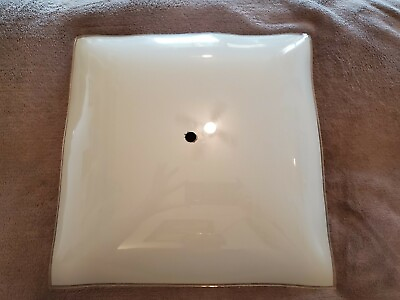 CEILING SHADE Vintage White Ceiling Glass 11 1 4quot; Square Shade Mid Century B $35.00