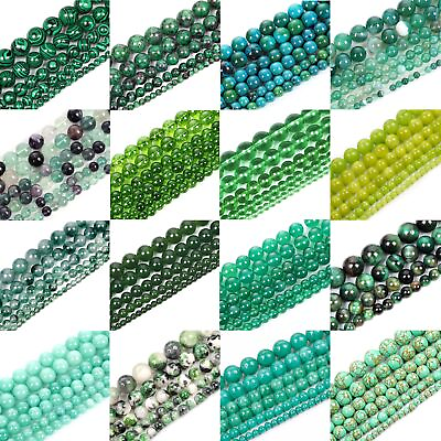 #ad 4 6 8 10mm Natural Gemstone Smooth Round Loose Beads For Jewelry Making DIY 15.5 $2.79