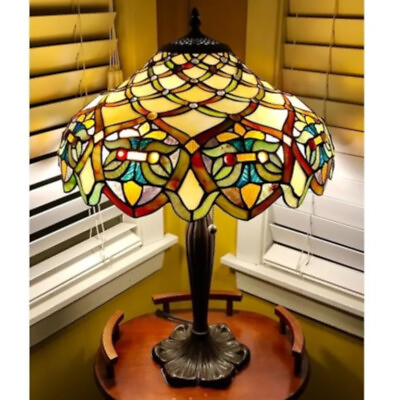 #ad Stained Glass Table Lamp Tiffany Style Baroque $199.77