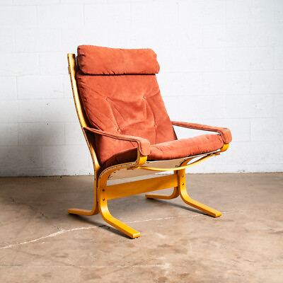 #ad Mid Century Danish Modern Lounge Chair Red Suede Ingmar Relling Westnofa Arm $934.13