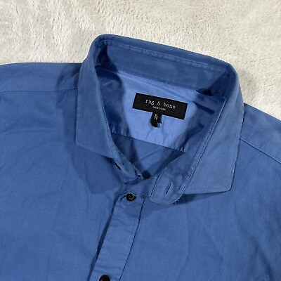 #ad Rag Bone Shirt Adult XL Engineered Oxford Blue Button Up Mens Casual Adult EUC $29.99