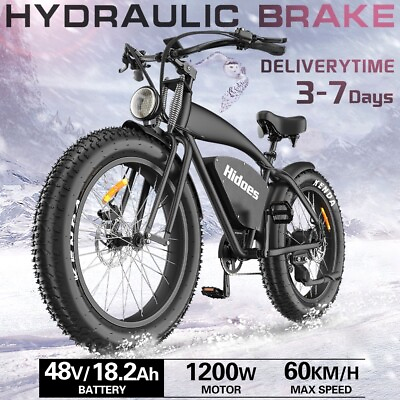 #ad Hidoes Electric Bike 1200W 48V 18.2Ah Battery 26’’ Fat Tire Mountain Snow eBike $1070.10