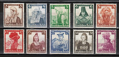 #ad Germany 1935 MNH Mi 588 597 Sc B69 B78 Overview of the Folk Costumes ** LUXE ** $107.40