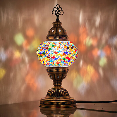 #ad 10 Turkish Moroccan Mosaic Colorful Table Bedside Desk Lamp Light Lampshade 12quot; $47.80