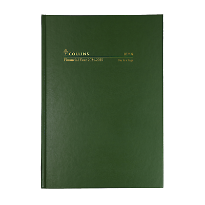 #ad 2024 2025 Collins Financial Year Diary A5 Day to Page DTP 18M4 P40 GREEN AU $27.95
