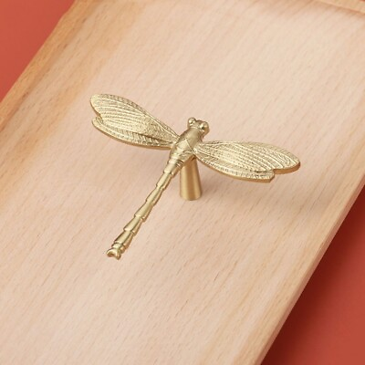 #ad Dragonfly Brass Wardrobe Door Handle Knob Pull Handle Light Luxury Handle $11.99