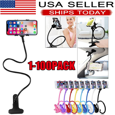 #ad Universal Mobile Phone Gooseneck Stand Holder Flexible Bed Desk Table Clip lot $122.09