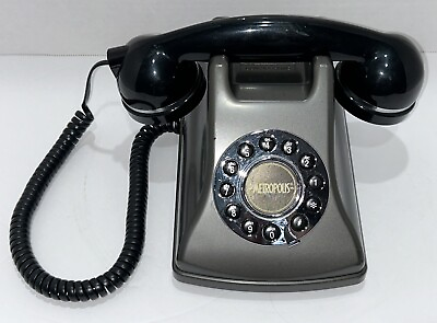 #ad Conair Metropolis Vintage Replica Dial Phone Black and Pewter Model SW2504GPH $9.50