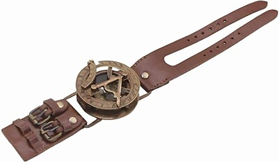 #ad THE ANTIQUE THEME Antique Nautical Vintage Directional Magnetic Sundial Clock $38.89