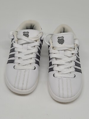 #ad K Swiss Childs Shoes Sz 1 White Gray Stripes $17.99