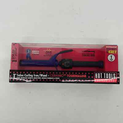 #ad Hot Tools Black Purple Ceramic Hair Curling Iron Wand New in Box $35.00