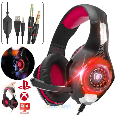 #ad Pro Gaming Headset With Mic for XBOX One S Wireless PS4 Headphones Microphone $25.99