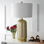 #ad #ad JONATHAN Y Table Lamp 30quot;Hx16quot;Wx16quot;D Sophia Gold Resin Modern w White Shade $123.21