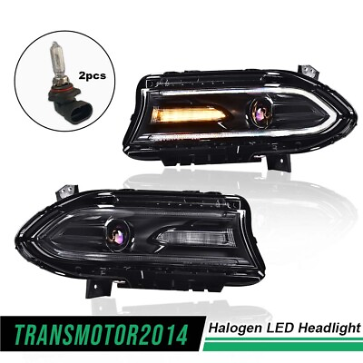#ad Halogen LED DRL Projector Headlights Lamps Fit For 2015 2022 Dodge Charger 1Pair $184.85