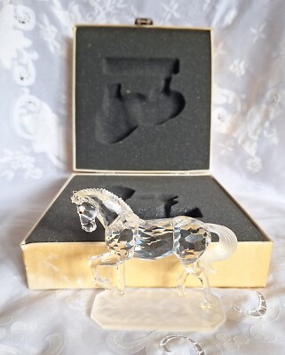 #ad Swarovski Arabian Stallion Horse Silver Crystal Figurine w Box 3.5quot; C $165.68