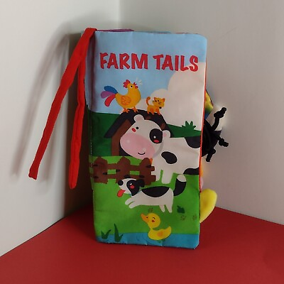 #ad Farm Animals Tails Cloth Crinkle Book  By Beiens Fun Sensory For Baby $10.99