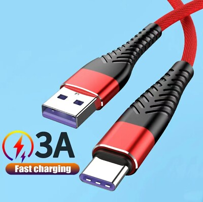 #ad Braided USB Type C USB C to USB A Fast Charge Cable Cord Charger Charging Sync $3.45