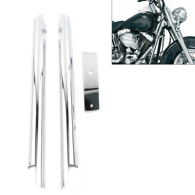#ad Pair Chrome Down Tube Frame Covers Accent Trim For Harley Softail Twin Cam 00 06 $50.11