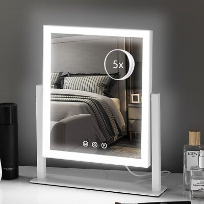 #ad Lighted Makeup Mirror Hollywood Vanity Mirror with Lights Three Color Lighting $53.38
