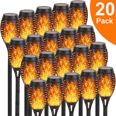 #ad 20PCS Solar Torch Flame Dancing Light 12LED Flickering Flame Lamp Outdoor Garden $69.99