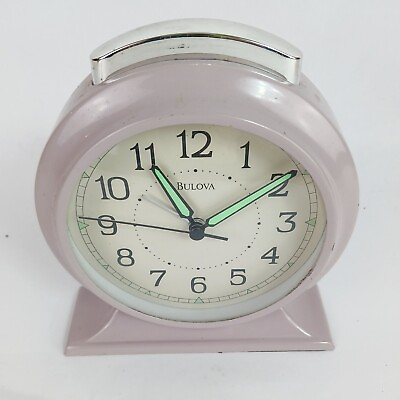 #ad bulova alarm clock vintage. Clock works Alarm is unreliable. Uses 1 C battery $15.26