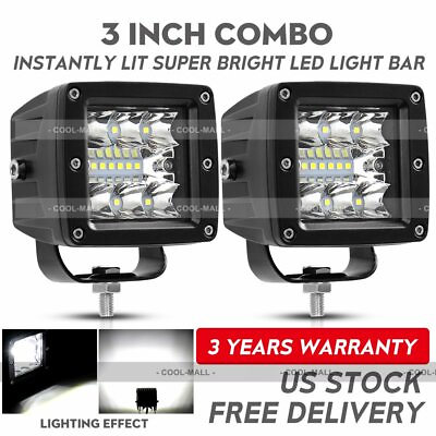 #ad 2x 3inch LED Cube Pods Work Light Bar Spot Beam Driving Fog For Offroad ATV UTV $23.99