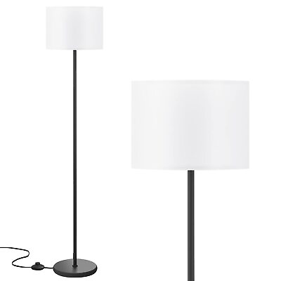 #ad #ad Modern Floor Lamp Simple Design with White Shade Foot Pedal Switch Tall Lam... $29.34
