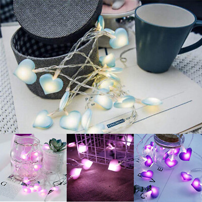 #ad Party Garden Valentines Day String Light Lights for Wedding Love Heart Fairy LED $6.25
