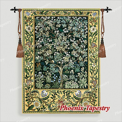 #ad LARGE William Morris Tree of Life Fine Art Tapestry Wall Hanging GREEN 55quot;x41quot; $99.99