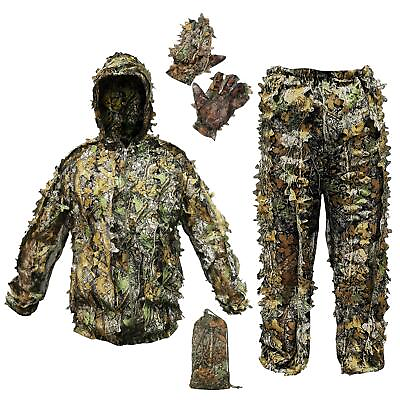 #ad #ad Ghillie Suit Camouflage Hunting Suits Outdoor 3D Leaf Lifelike Camo Clothing ... $32.77