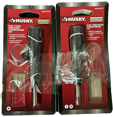 #ad Husky 8 in 1 Star and Precision Screw Driver Lot of 2 *Missing Pictures $19.98