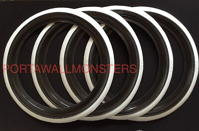 #ad 4X 15quot; BLACK WHITE WALL TYRE TRIMS WHITEWALL X4 VW BEETLE#086 $71.99