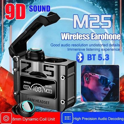 #ad M25 Earbuds Wireless Bluetooth Earphones TWS Stereo Deep Bass in Ear Headphones $13.88