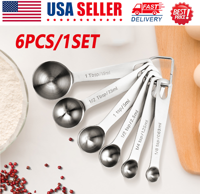 #ad Stainless Measuring Steel 18 8 Spoons Set Cups and quality 01Piece Heavy Duty $5.98