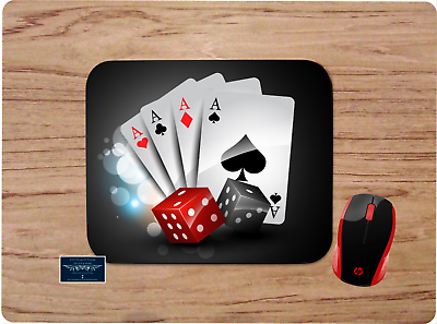 #ad POKER DICE CASINO GAMBLING THEME INSPIRED MOUSE PAD DESK MAT HOME OFFICE GIFT $12.91