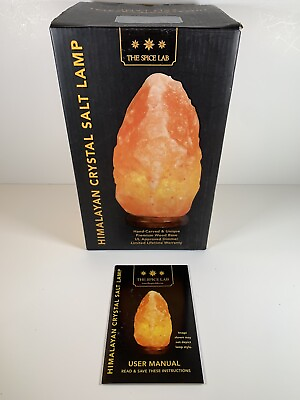 #ad Pure Himalayan Salt Crystal Lamp Large Hand Carved New Open Box “The Spice Lab” $45.99